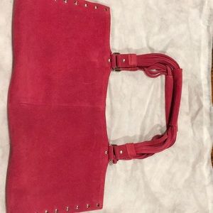 Hot pink suede bag
